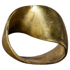Contemporary Gold Bronze Moebius Knot sculpture, Small Size