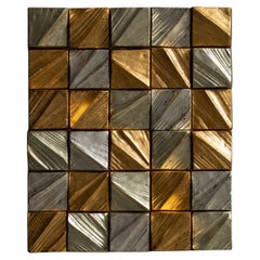 Contemporary Gold Ceramic Wall Sculpture by Marie Beckman