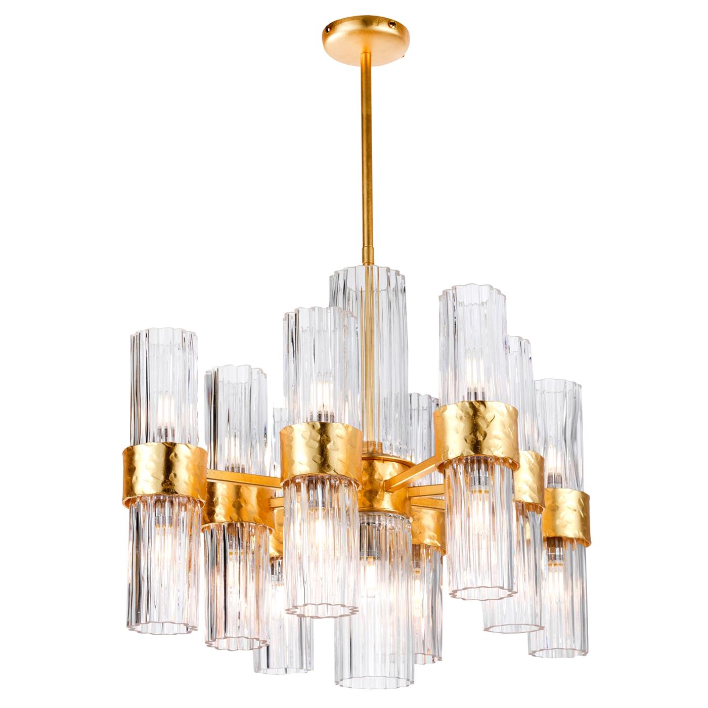 Contemporary Gold Chandelier For Sale