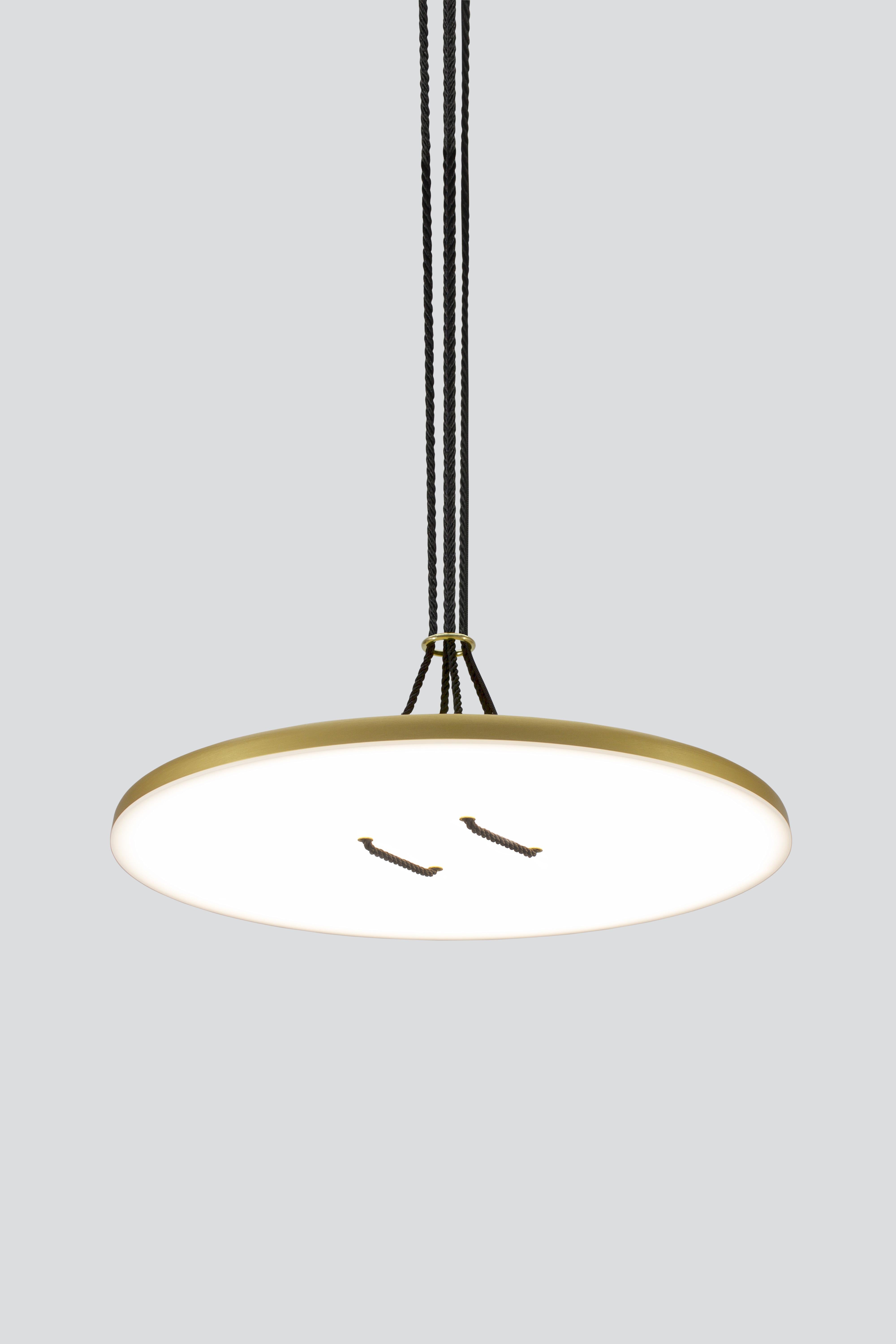 Contemporary Gold Pendant Lamp 'Button' For Sale 1