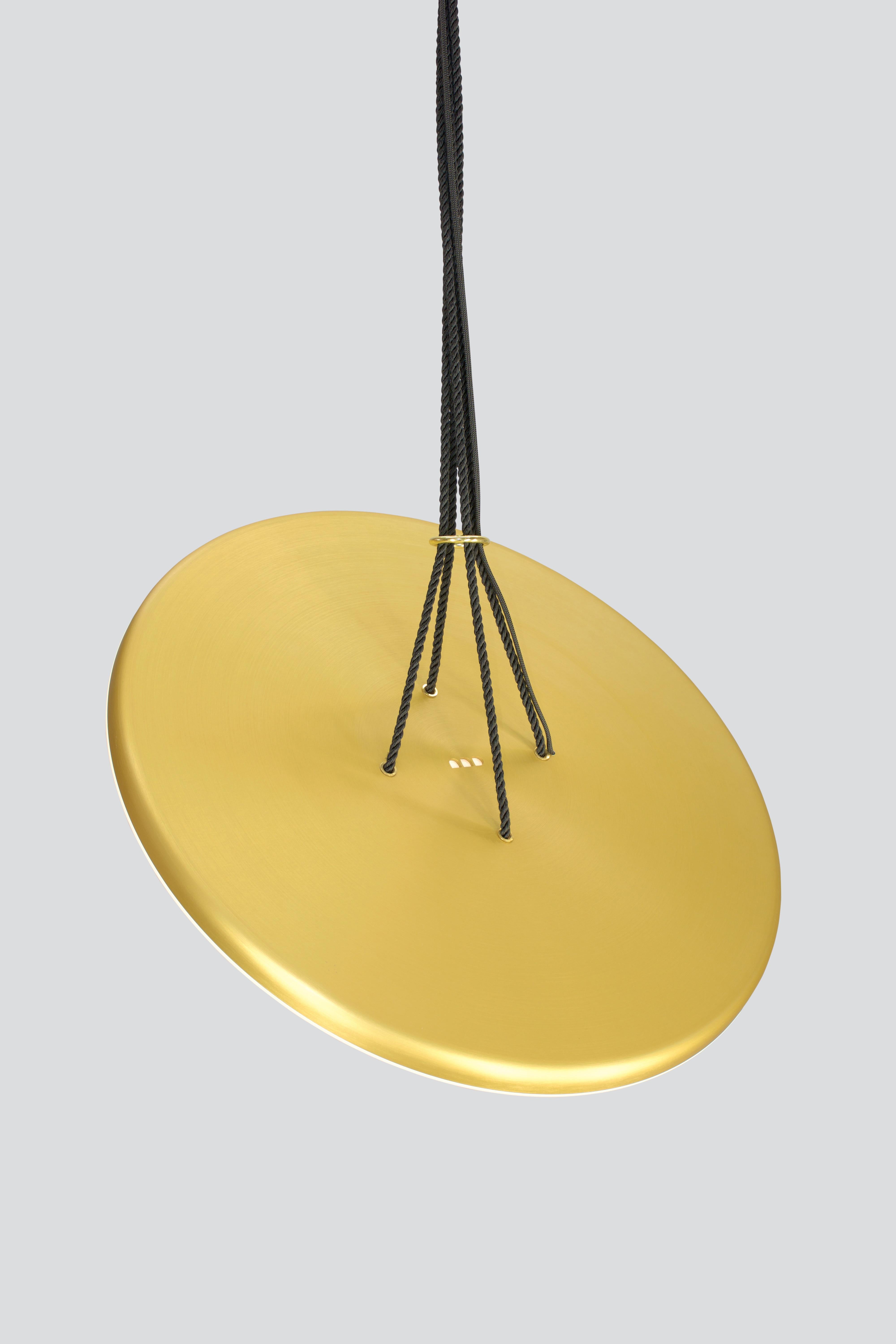 Contemporary Gold Pendant Lamp 'Button' For Sale 2