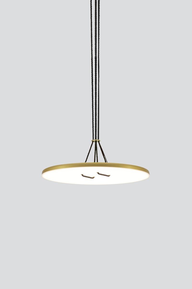 Contemporary Gold Pendant Lamp 'Button' For Sale 3