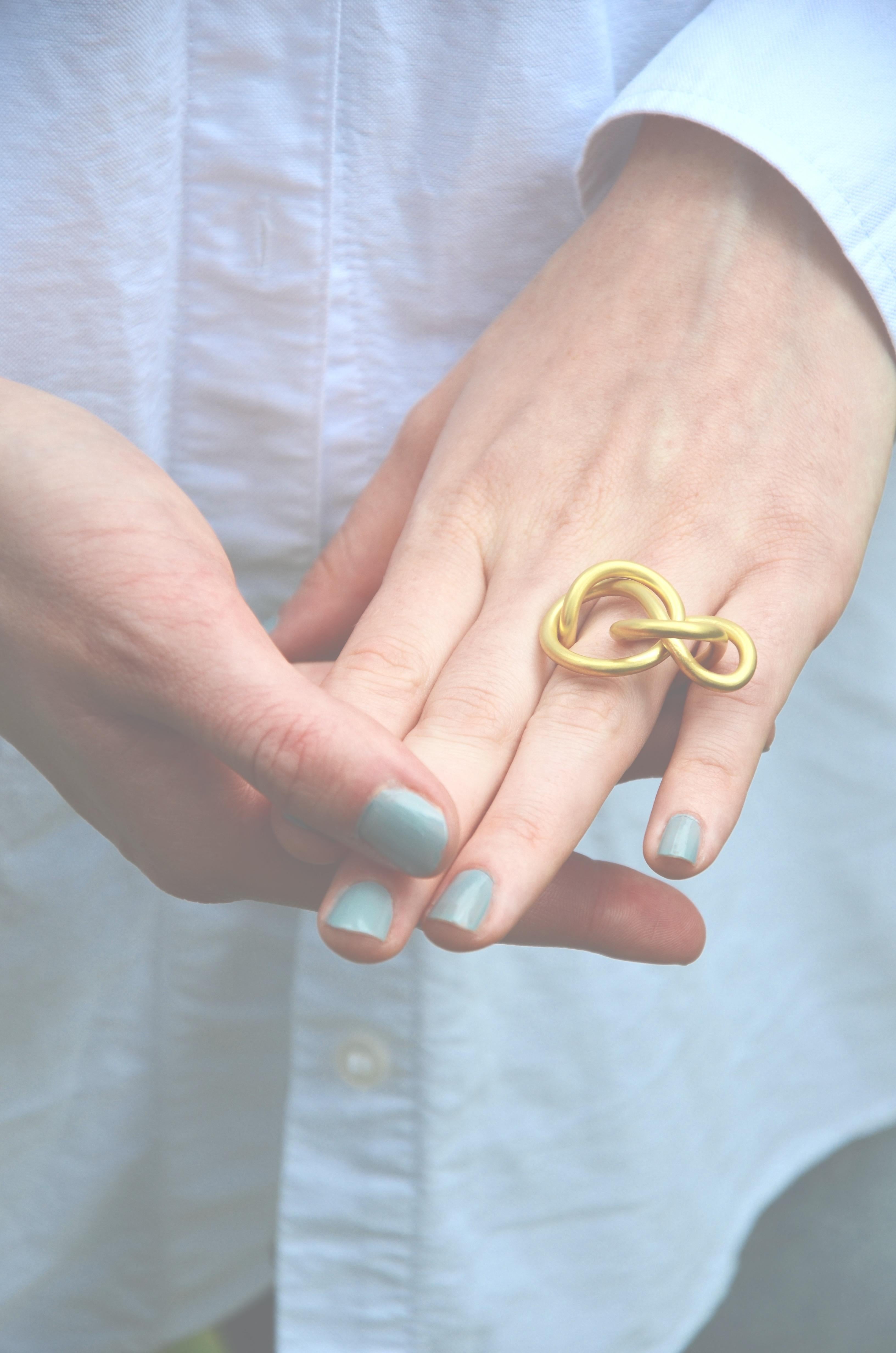 Women's or Men's Contemporary Gold Plated Cocktail Ring For Sale