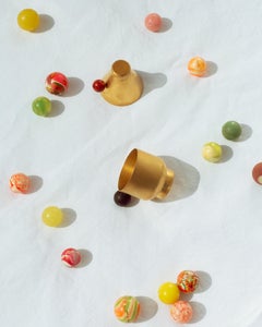 Contemporary Gold Plated Lava Stone Cup Handcrafted Italy by Natalia Criado