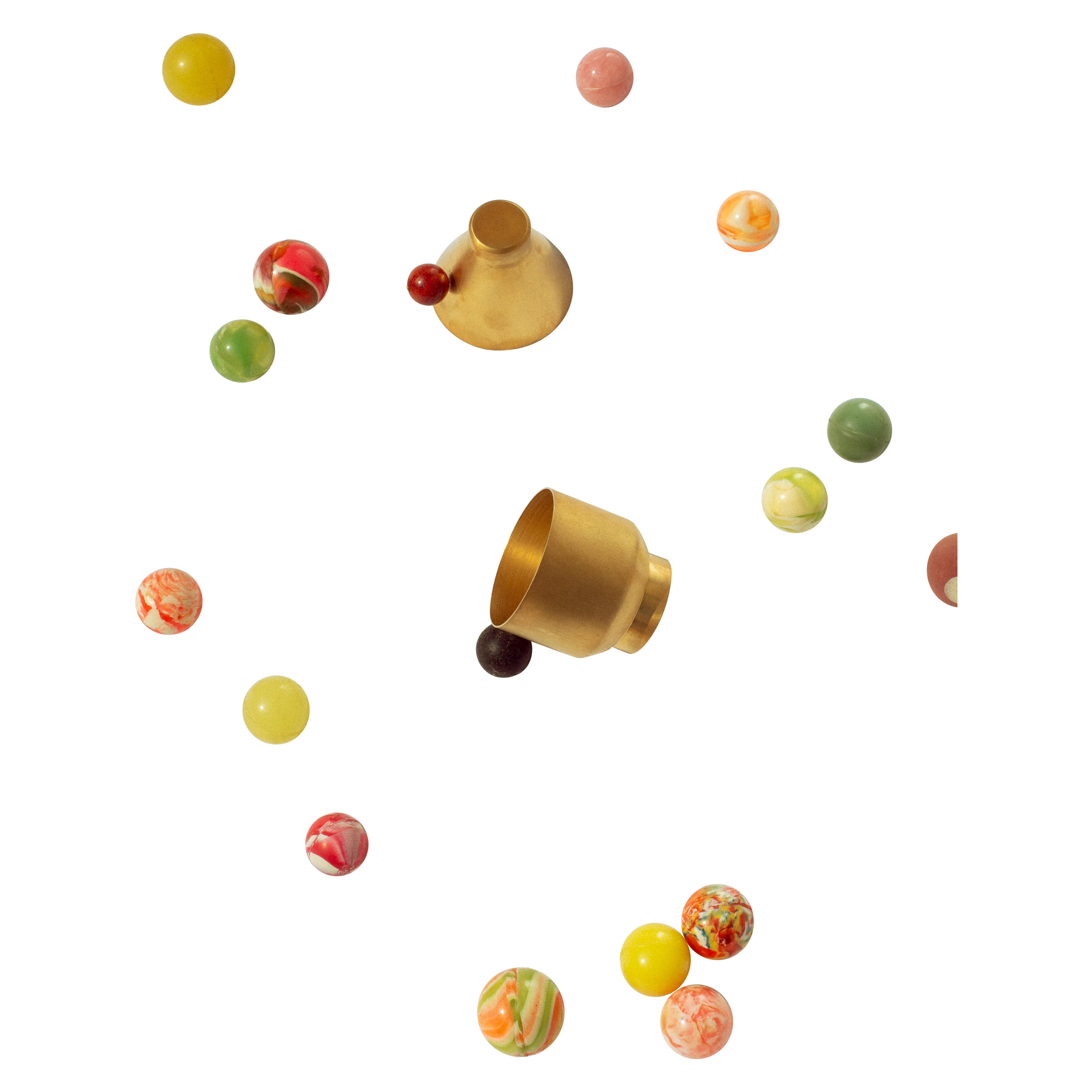 Contemporary Gold Plated Red Stone Cone Cup Handcrafted Italy by Natalia Criado im Angebot