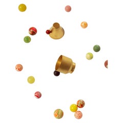 Contemporary Gold Plated Red Stone Cone Cup Handcrafted Italy by Natalia Criado