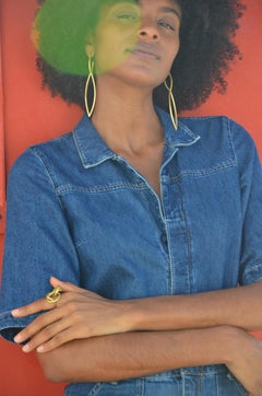 Contemporary Gold Plated Sterling Silver Earrings