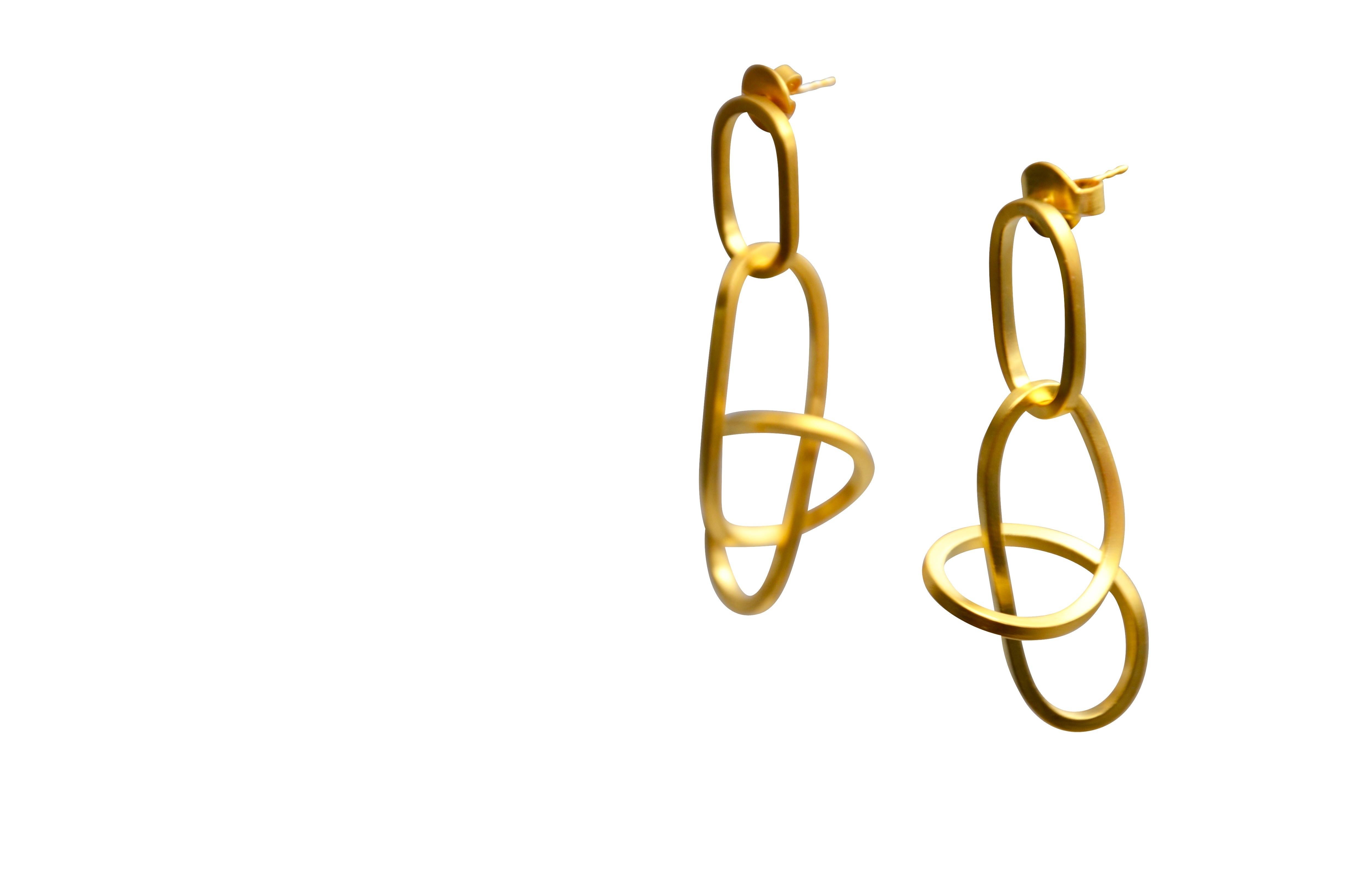 Contemporary Gold plated Sterling Silver Earrings For Sale 1
