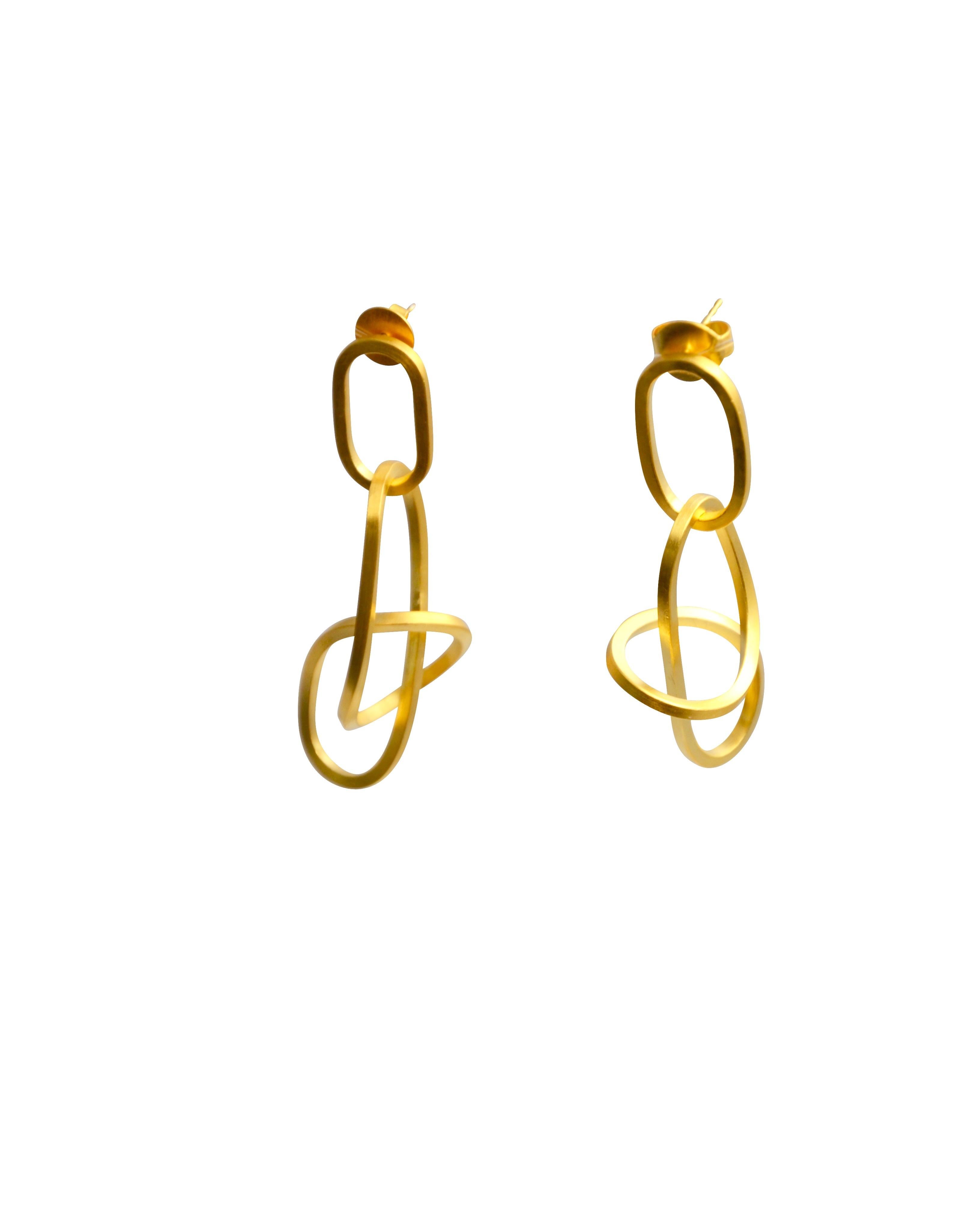 Contemporary Gold plated Sterling Silver Earrings For Sale 2