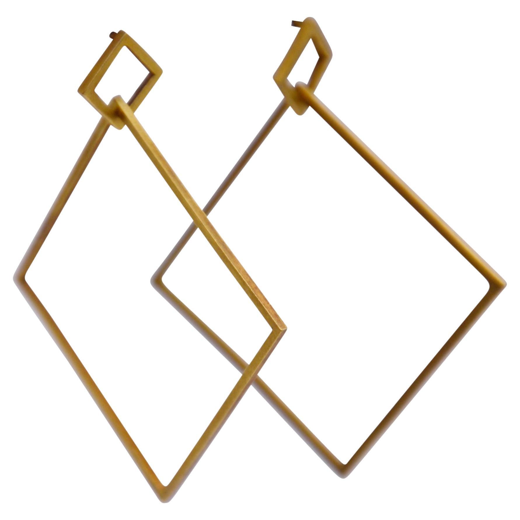 Contemporary Gold Plated Sterling Silver Earrings For Sale
