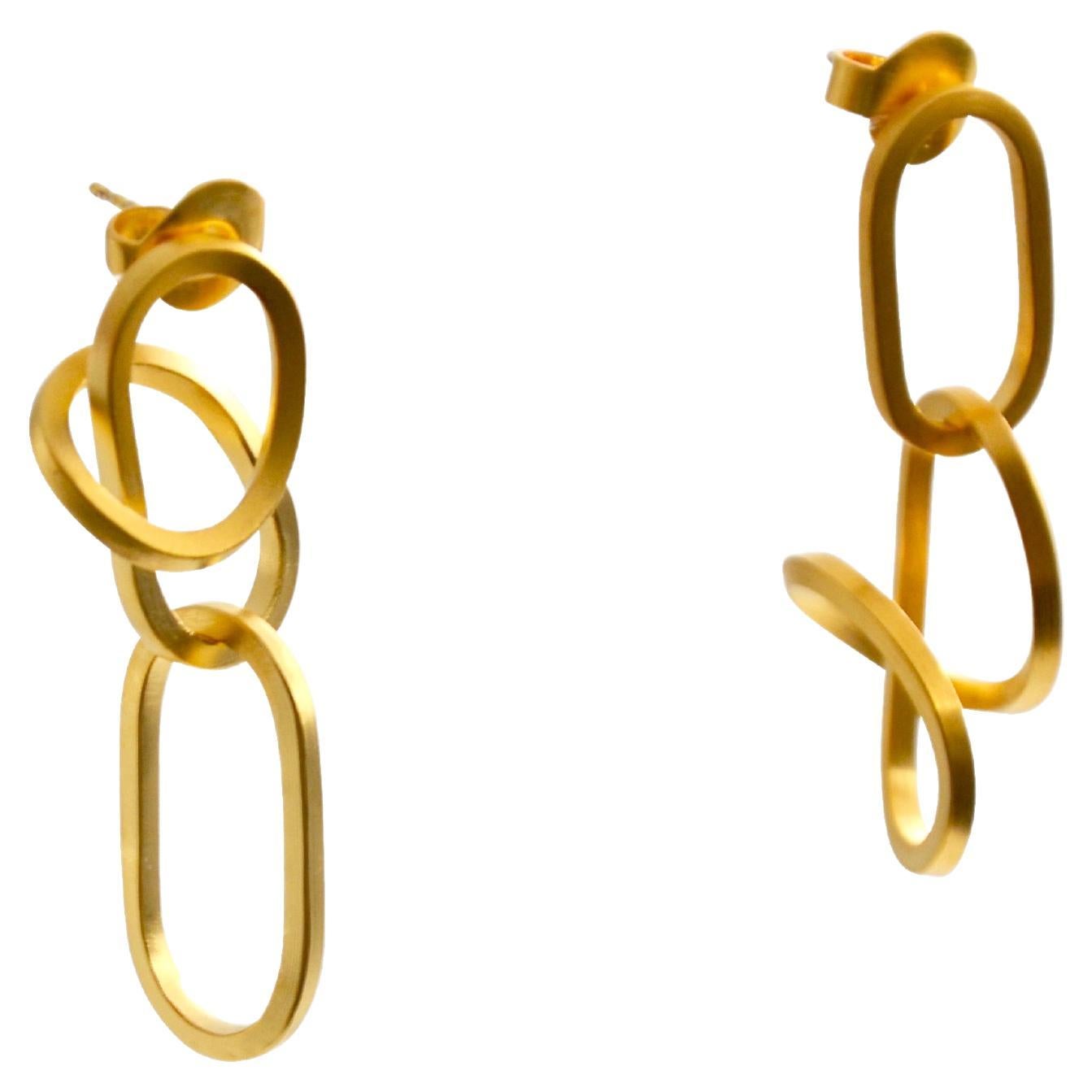 Contemporary Gold plated Sterling Silver Earrings