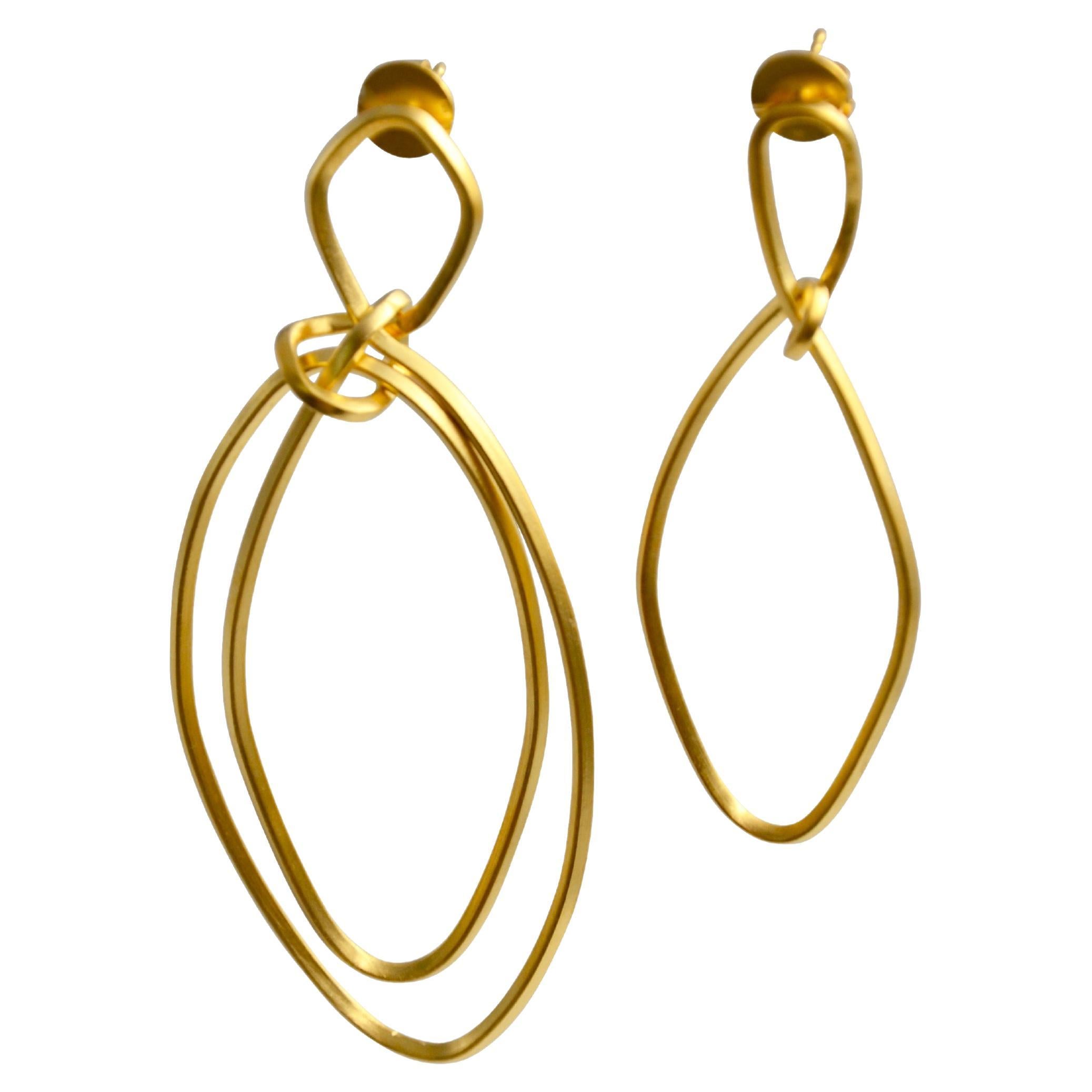 Contemporary Gold plated Sterling Silver Earrings