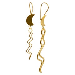 Contemporary Gold Plated Sterling Silver Earrings