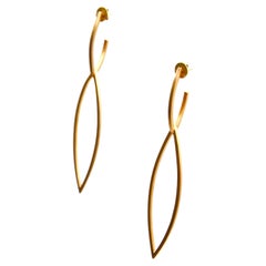 Contemporary Gold Plated Sterling Silver Earrings