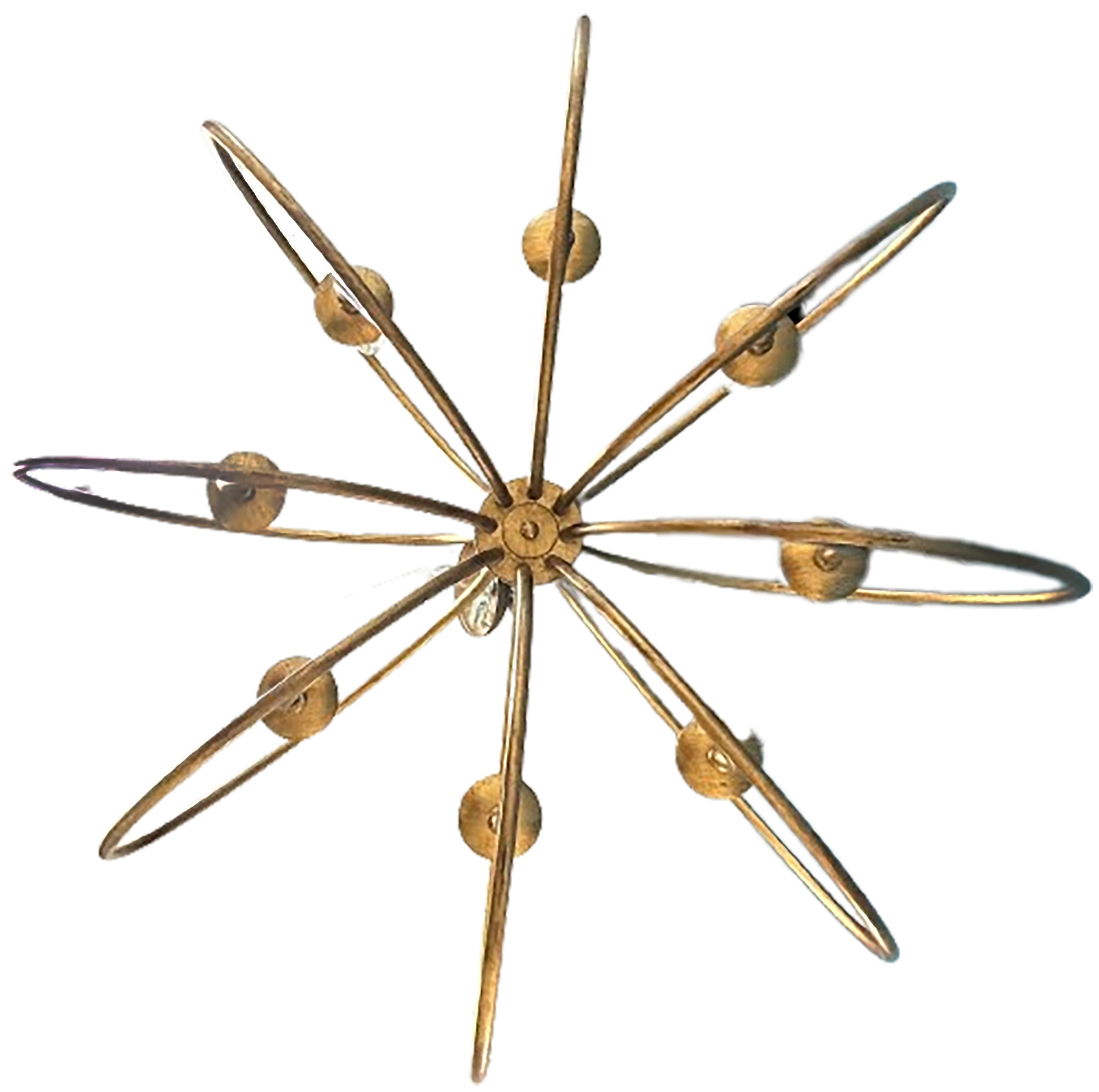 Painted Contemporary Gold Ring Chandelier  For Sale