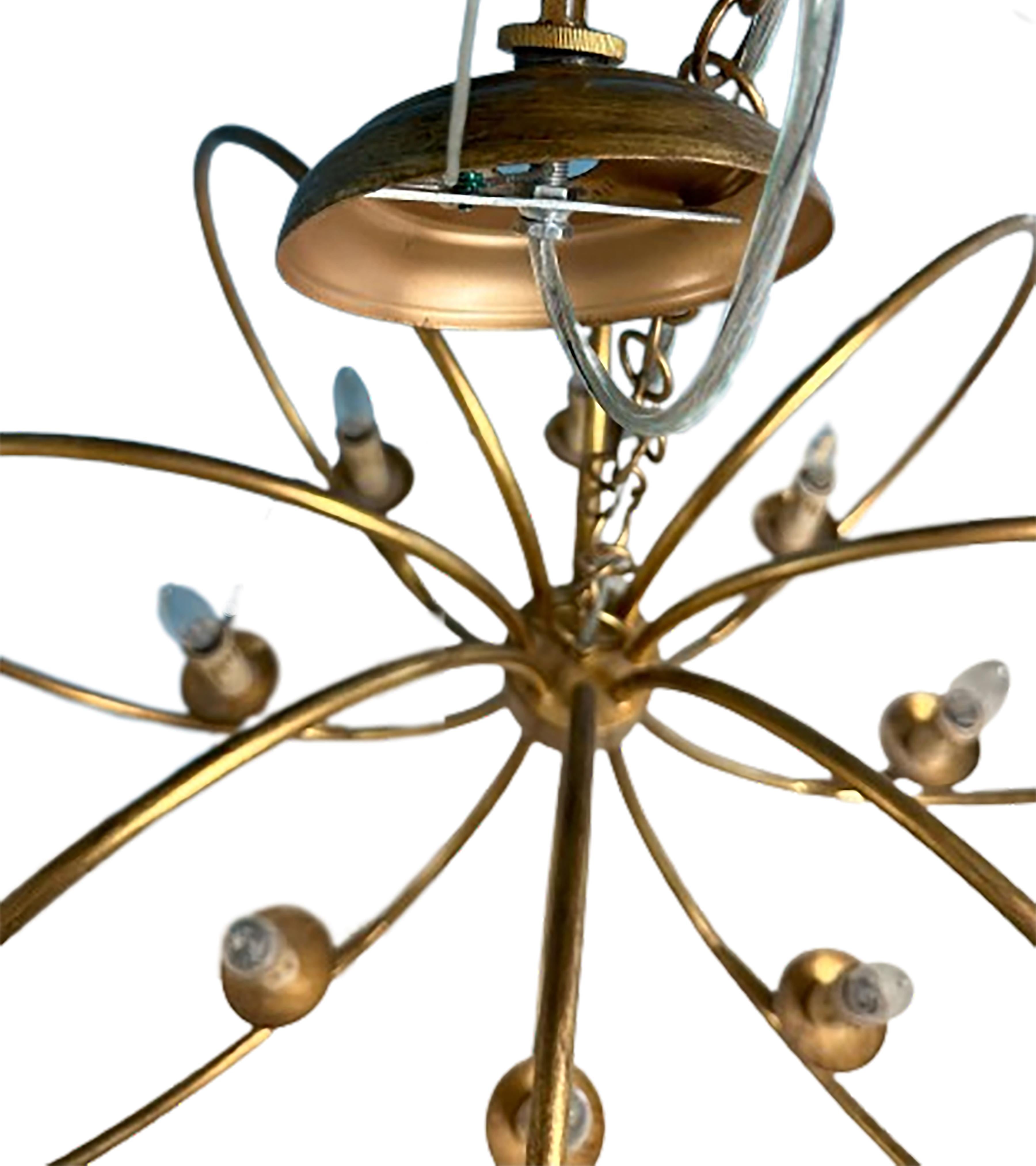 Contemporary Gold Ring Chandelier  In Good Condition For Sale In Dallas, TX