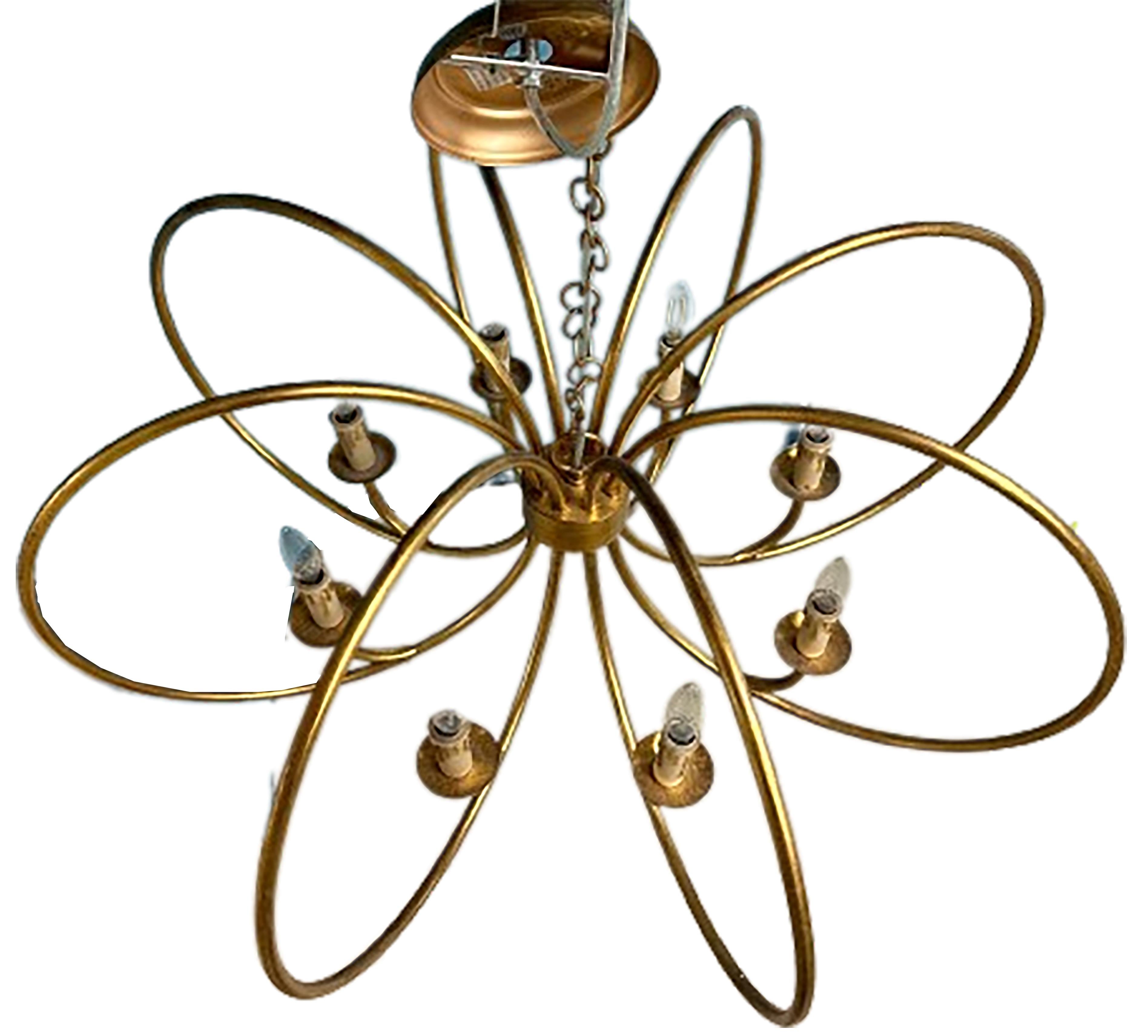 Contemporary Gold Ring Chandelier  For Sale 1