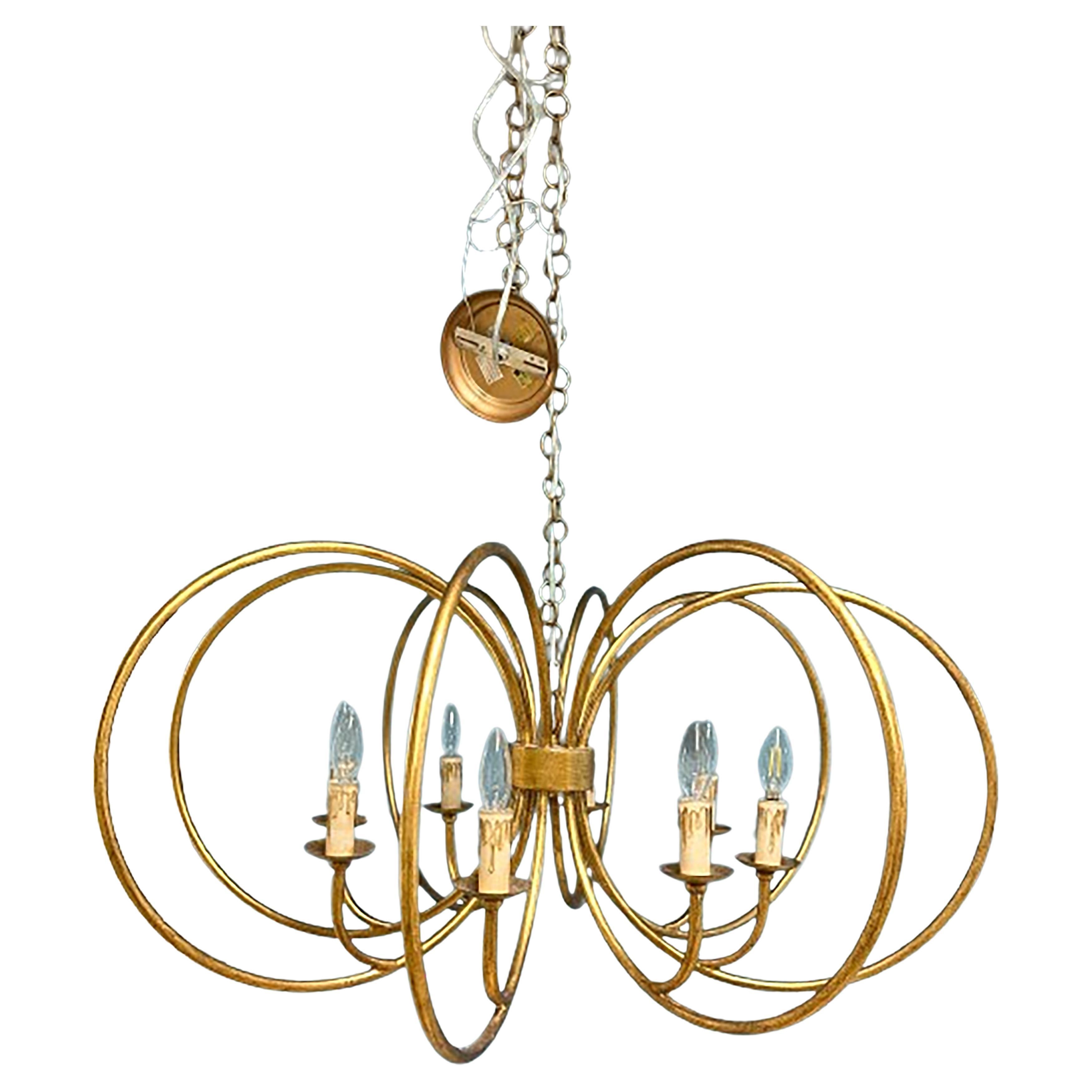 Contemporary Gold Ring Chandelier  For Sale