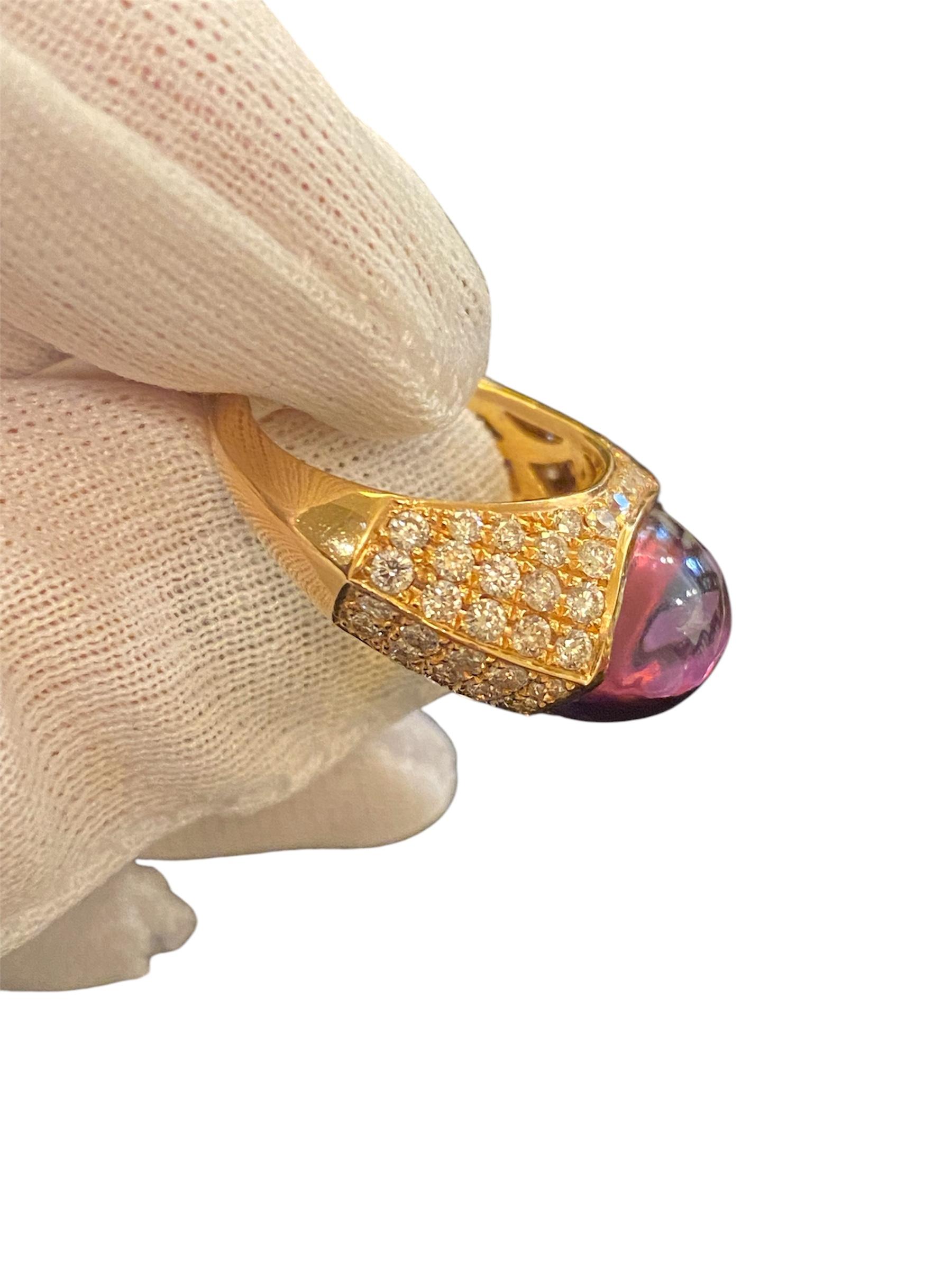 Contemporary Goldring mit Diamanten und Amethyst im Angebot 4
