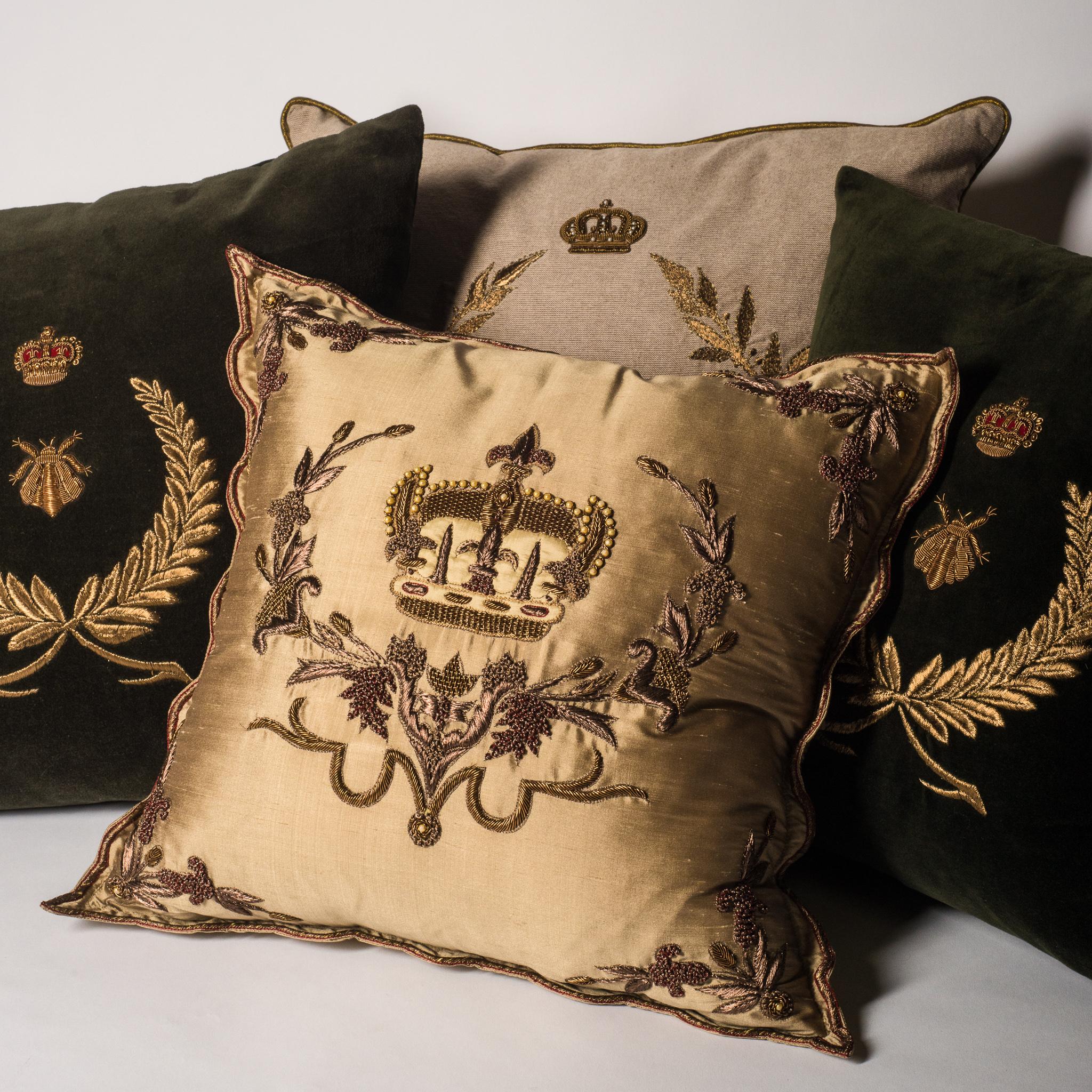 gold crown pillow