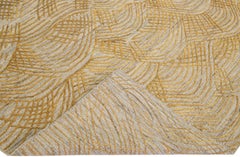 Contemporary Gold Texture Handmade Wool & Viscose Rug