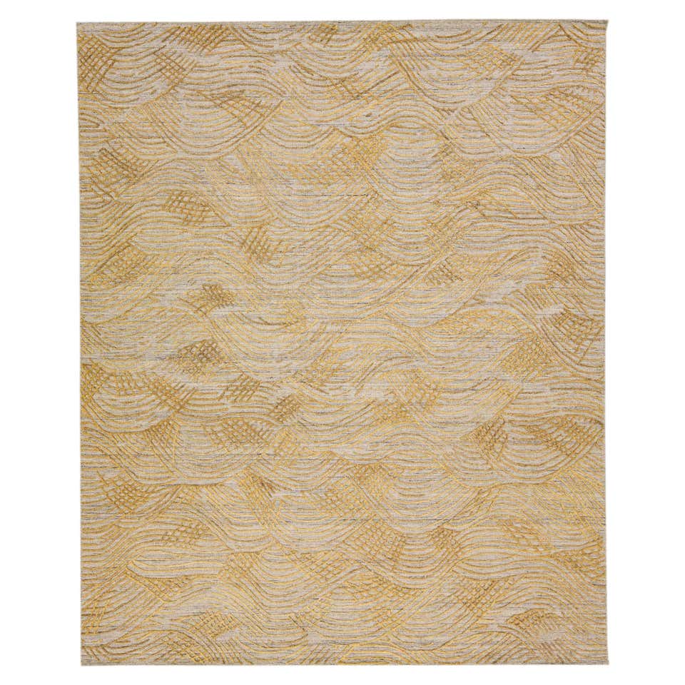 Gold Abstract Rug For Sale at 1stDibs