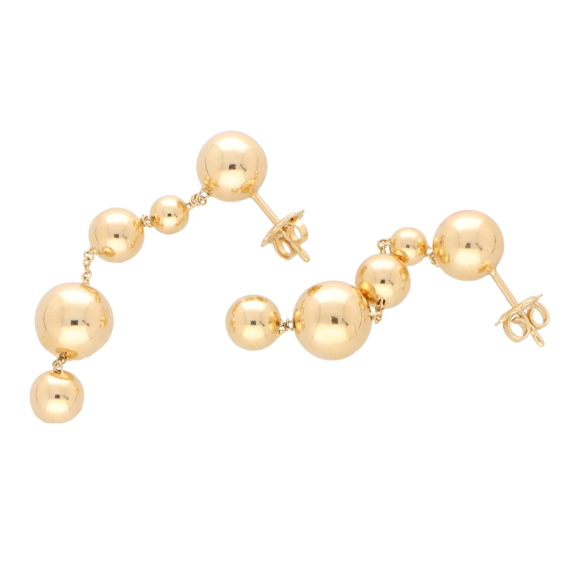 gold ball drop earrings
