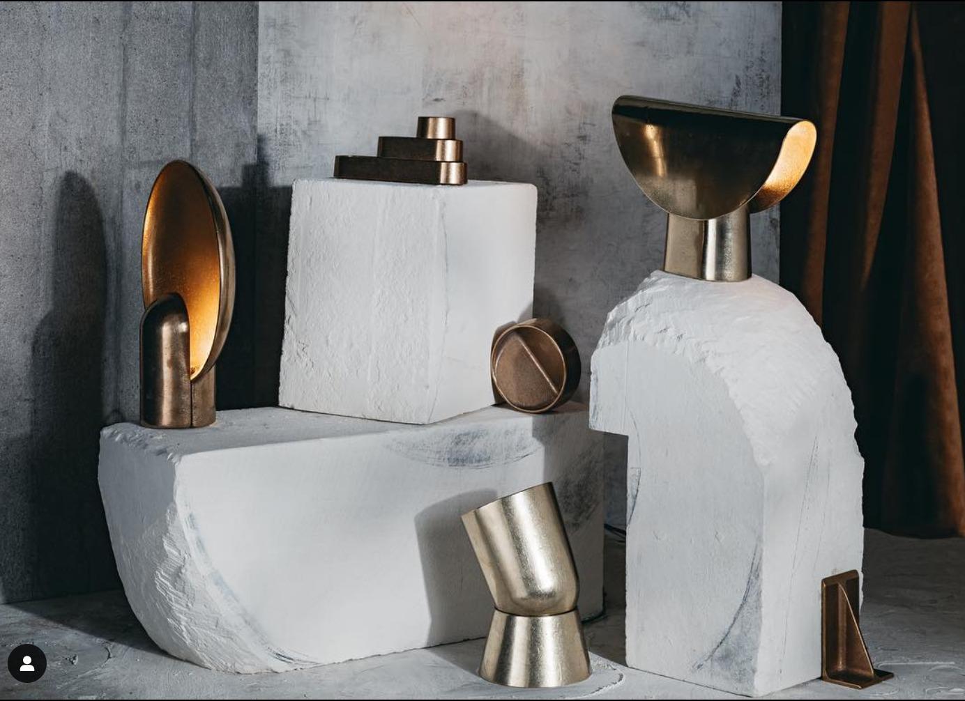 Lampe de table Contemporary Golden Bronze Spot by Henry Wilson en vente 1
