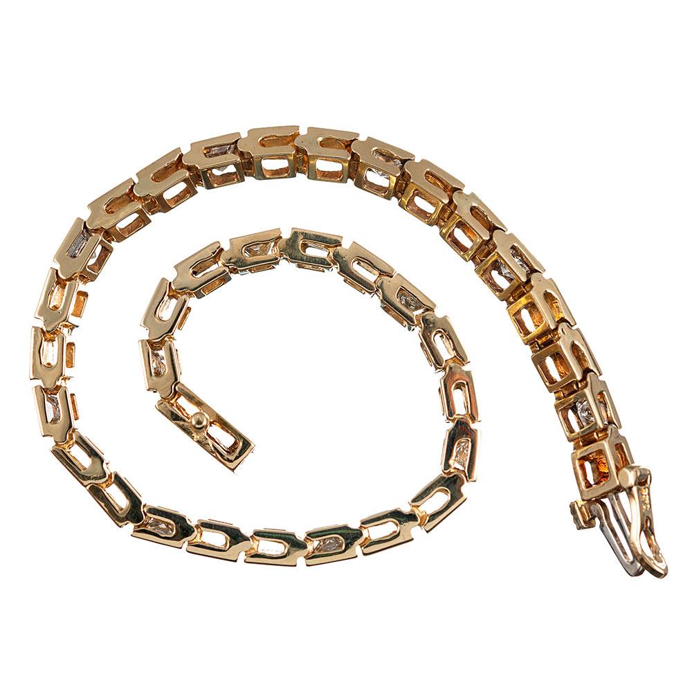 Women's Contemporary Golden Diamond Cube Bracelet