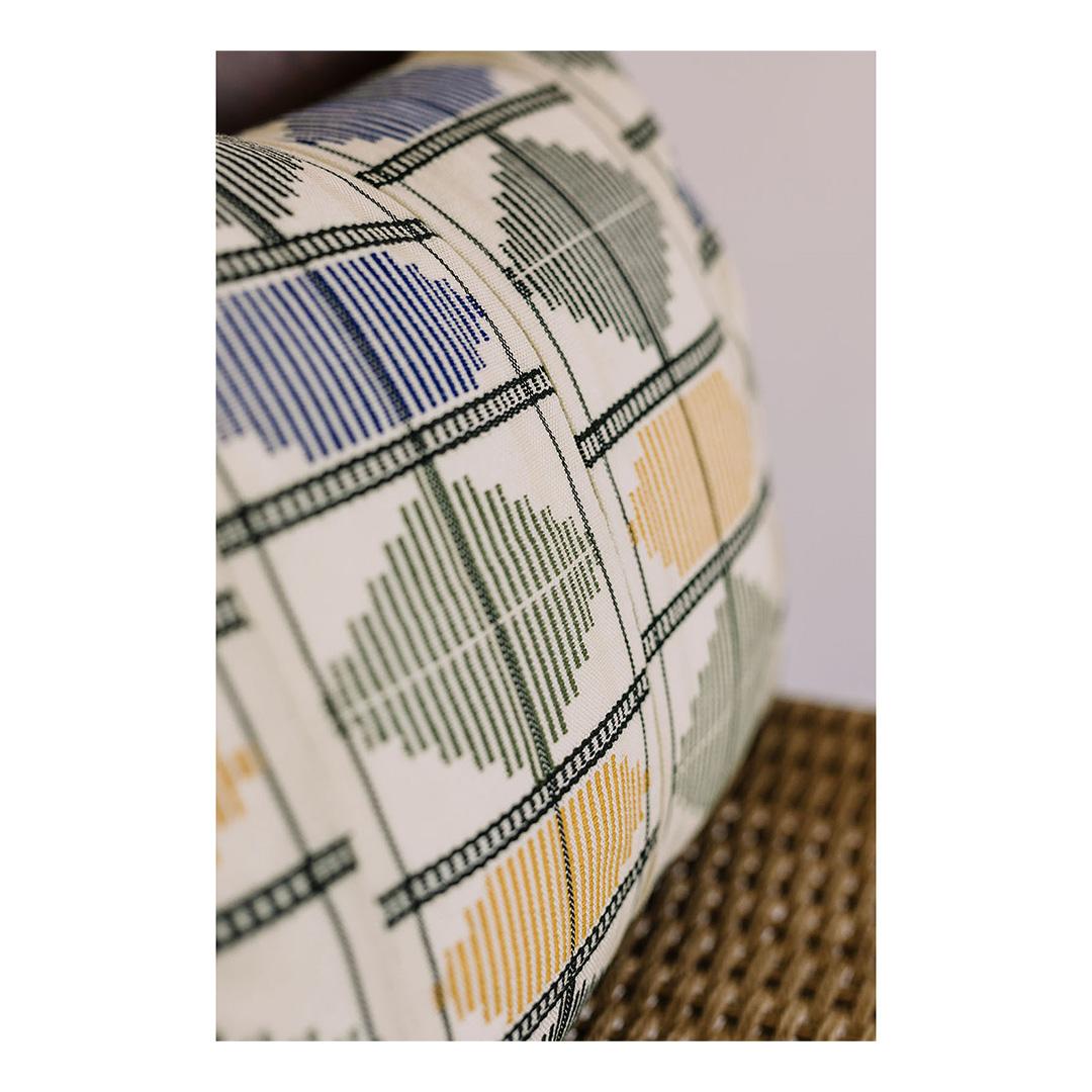 Hand-Woven Contemporary Golden Editions Cushion Handwoven Cotton Decorative Kente Indigo