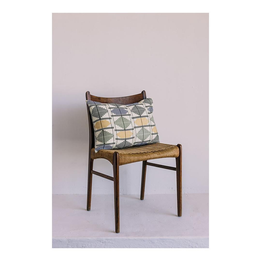Contemporary Golden Editions Cushion Handwoven Cotton Decorative Kente Indigo In New Condition In Barcelona, CT