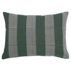 Contemporary Golden Editions Cushion Handwoven Cotton Kente Herb Green