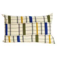 Contemporary Ethnic Cushion Handwoven Cotton Striped Kente Indigo
