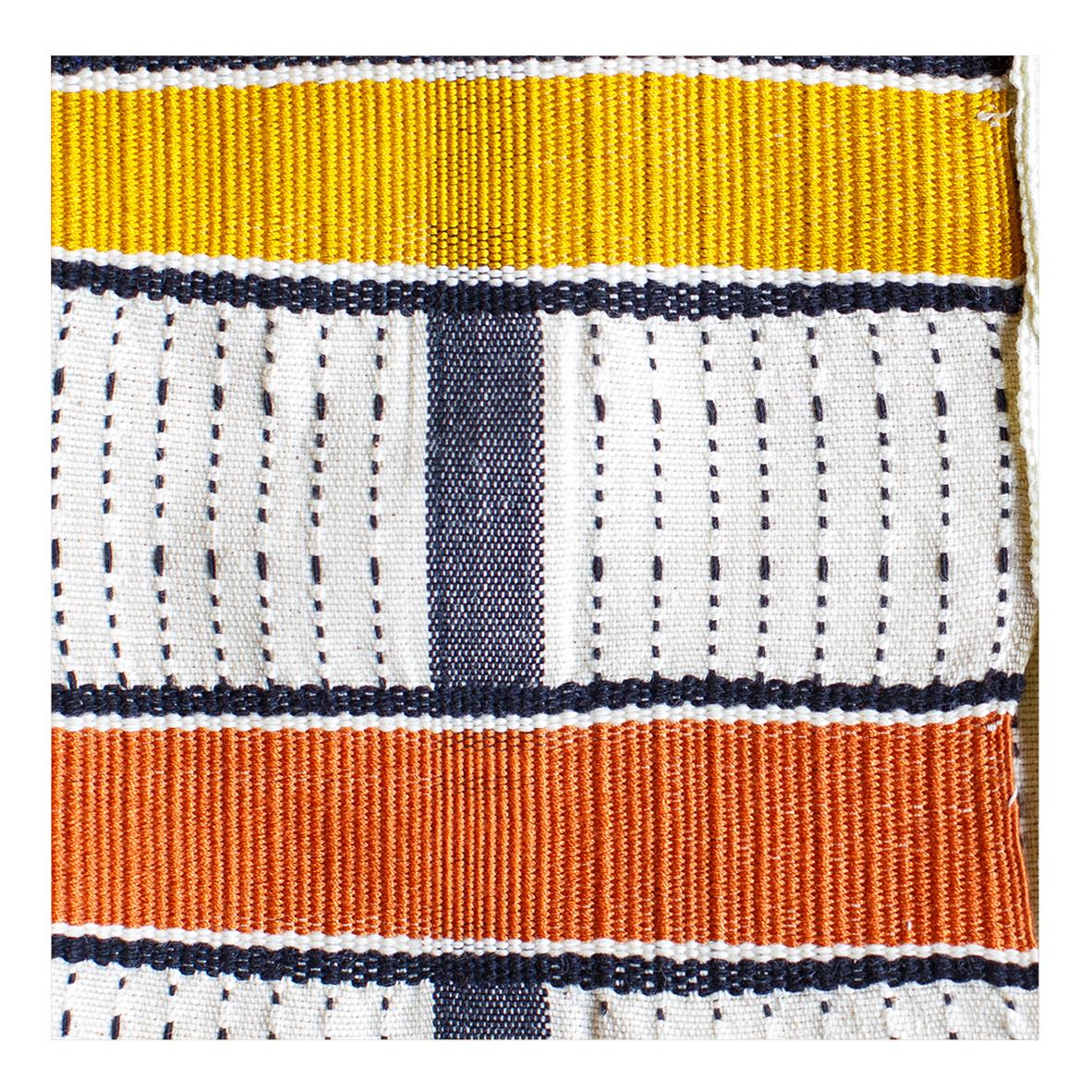 Woven Kente cushion To + Fro: 
A graphic tradition
Colours: Ginger (Gold / pink)

Do you love traditional textile weaving but are looking for something new and fresh? We can offer you this funky cushion that is intricately woven by hand in the