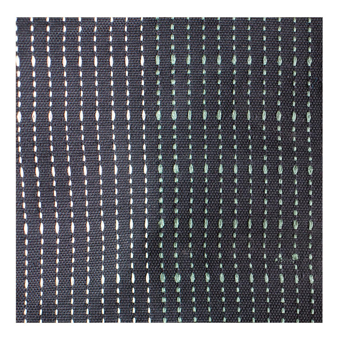 Bauhaus Contemporary Ethnic Large Textured Cushion Handwoven Cotton Kente Black Green