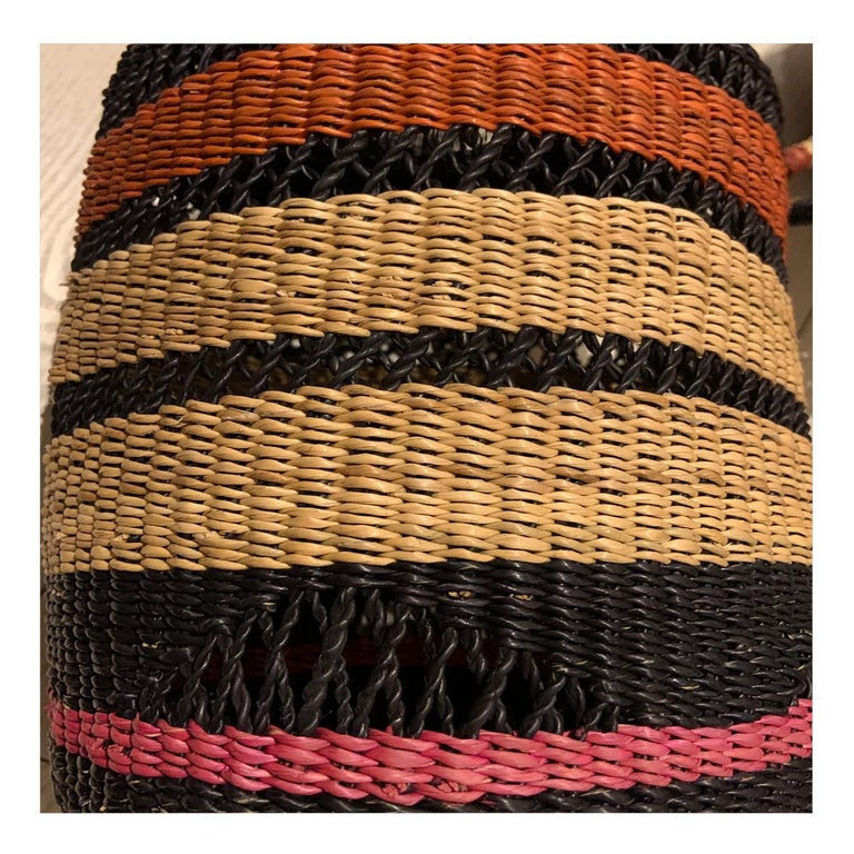 Contemporary Golden Editions Table Lamp Motif Handwoven Straw Black Terracotta In New Condition For Sale In Barcelona, CT