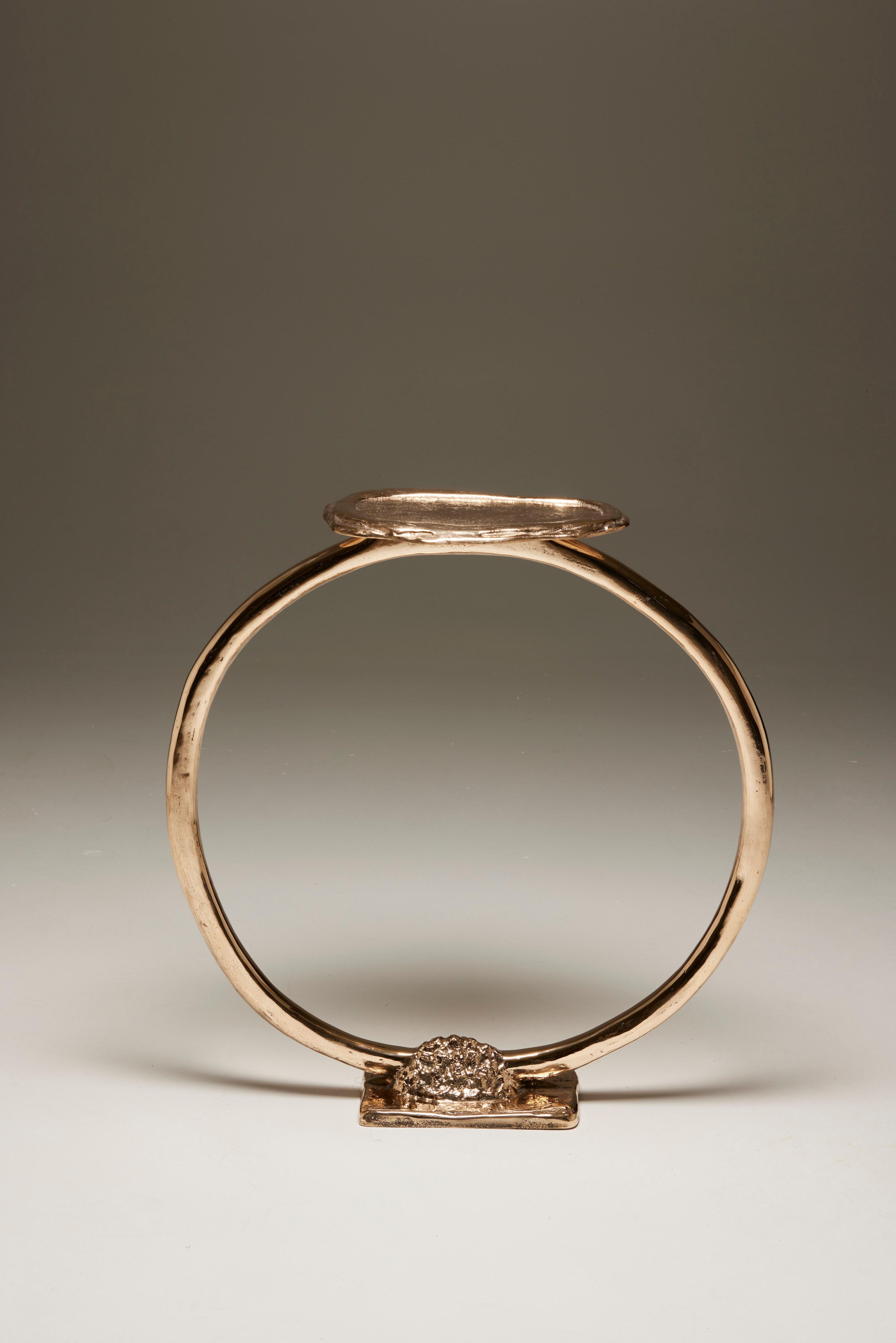 Contemporary Golden Polish Bronze Ring Konsole von Colo, Frankreich im Zustand „Neu“ im Angebot in London, GB