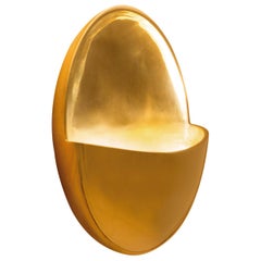 Contemporary Golden Sconce in Cast Brass