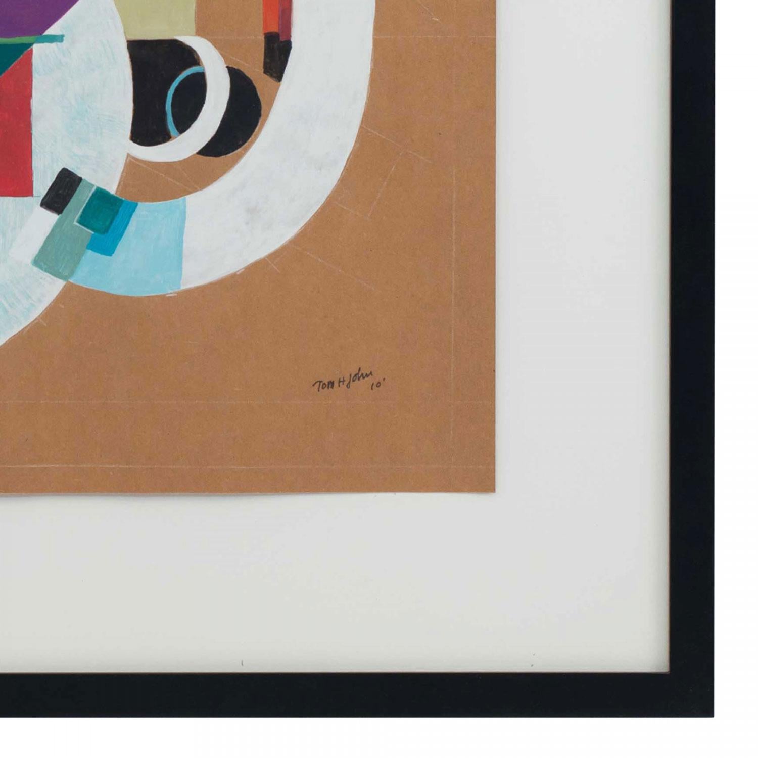 Contemporary Gouache Abstract Painting (Moderne) im Angebot