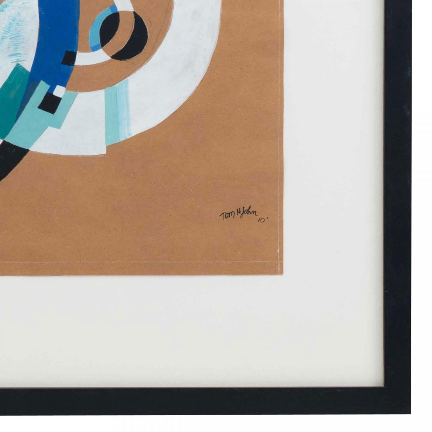 Contemporary Gouache Abstract Painting (Moderne) im Angebot