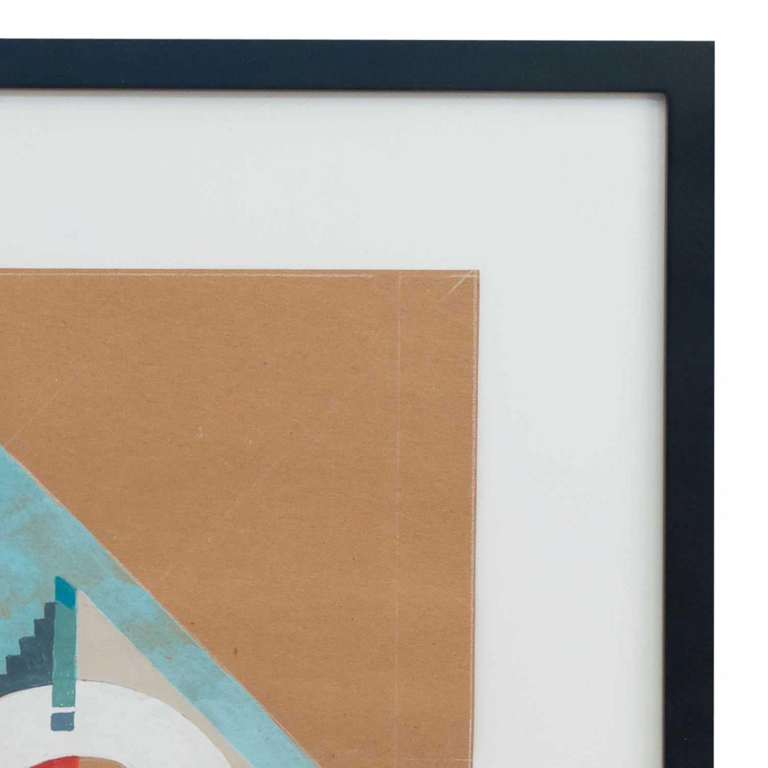 Contemporary Gouache Abstract Painting (Moderne) im Angebot