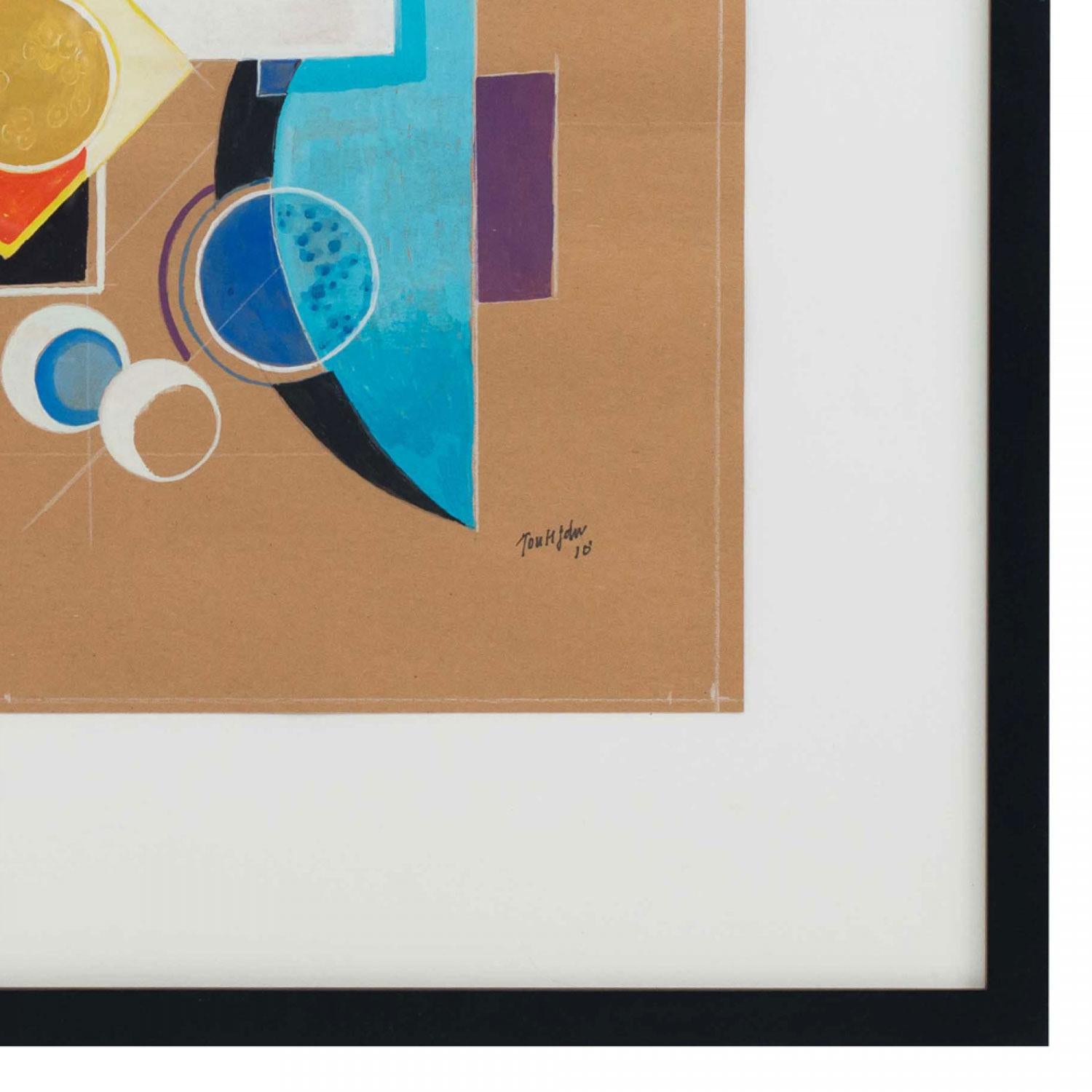 Contemporary Gouache Abstrakte Malerei (Moderne) im Angebot