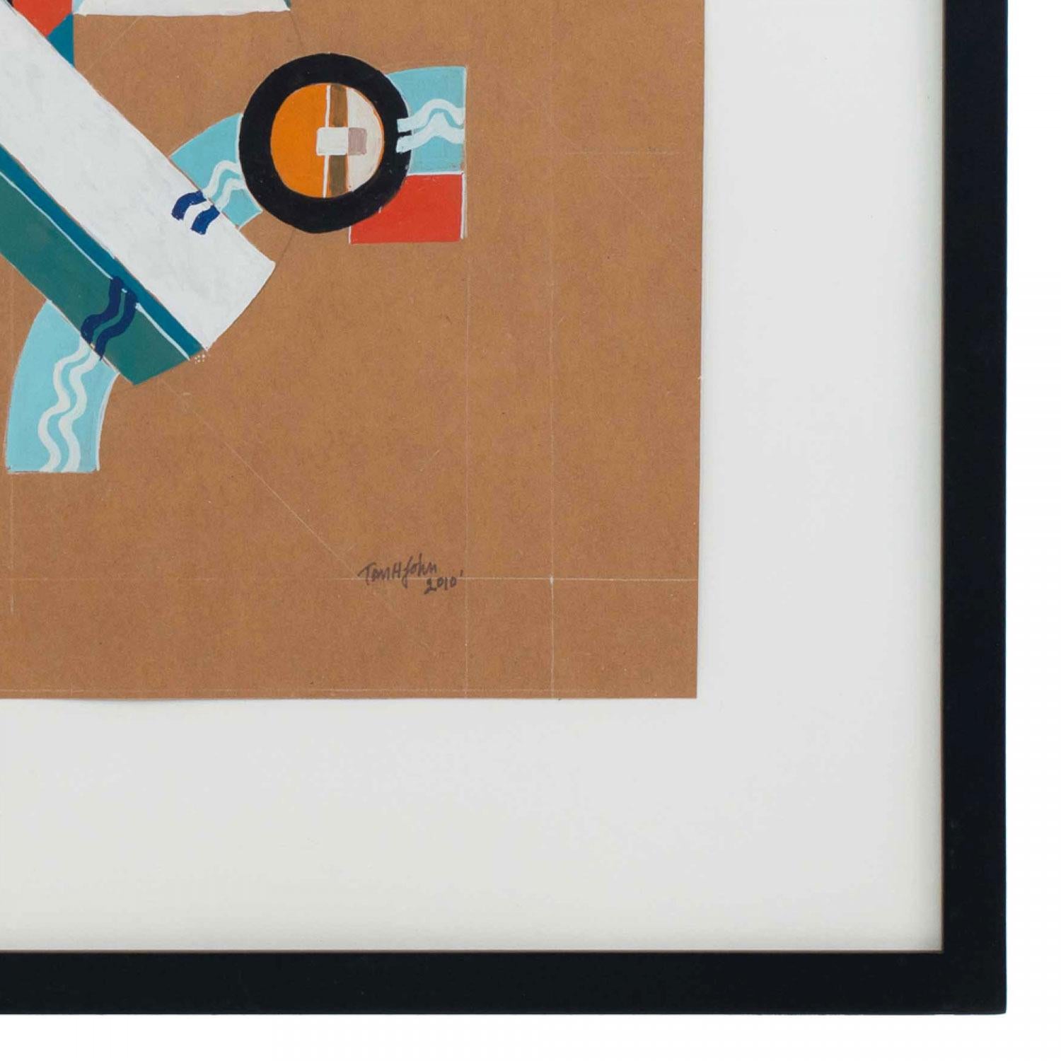 Contemporary Gouache Abstract Painting (Moderne) im Angebot