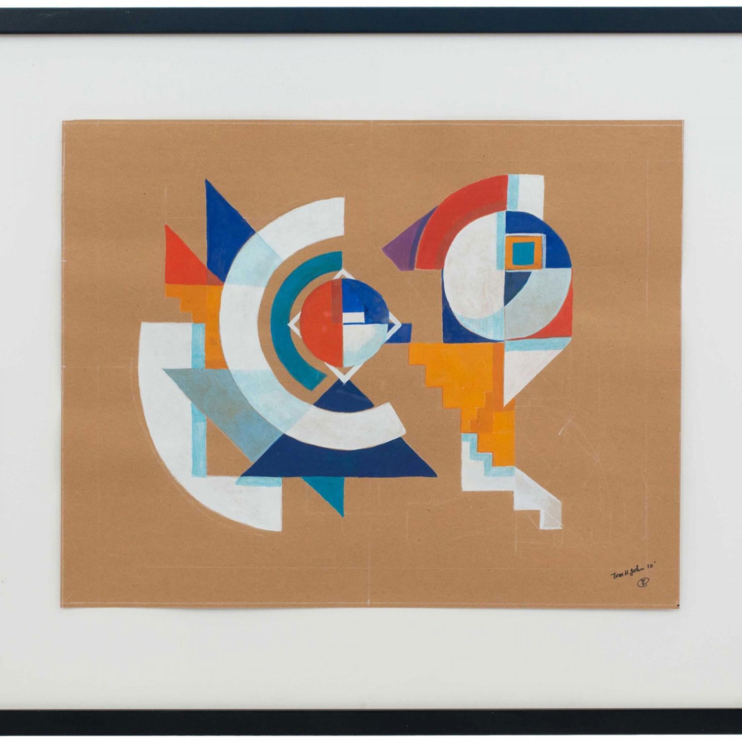 Contemporary Gouache Abstract Painting (amerikanisch) im Angebot