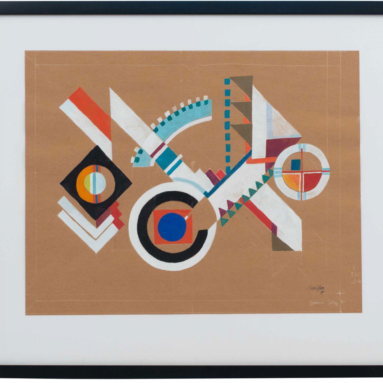 Contemporary Gouache Abstract Painting (amerikanisch) im Angebot