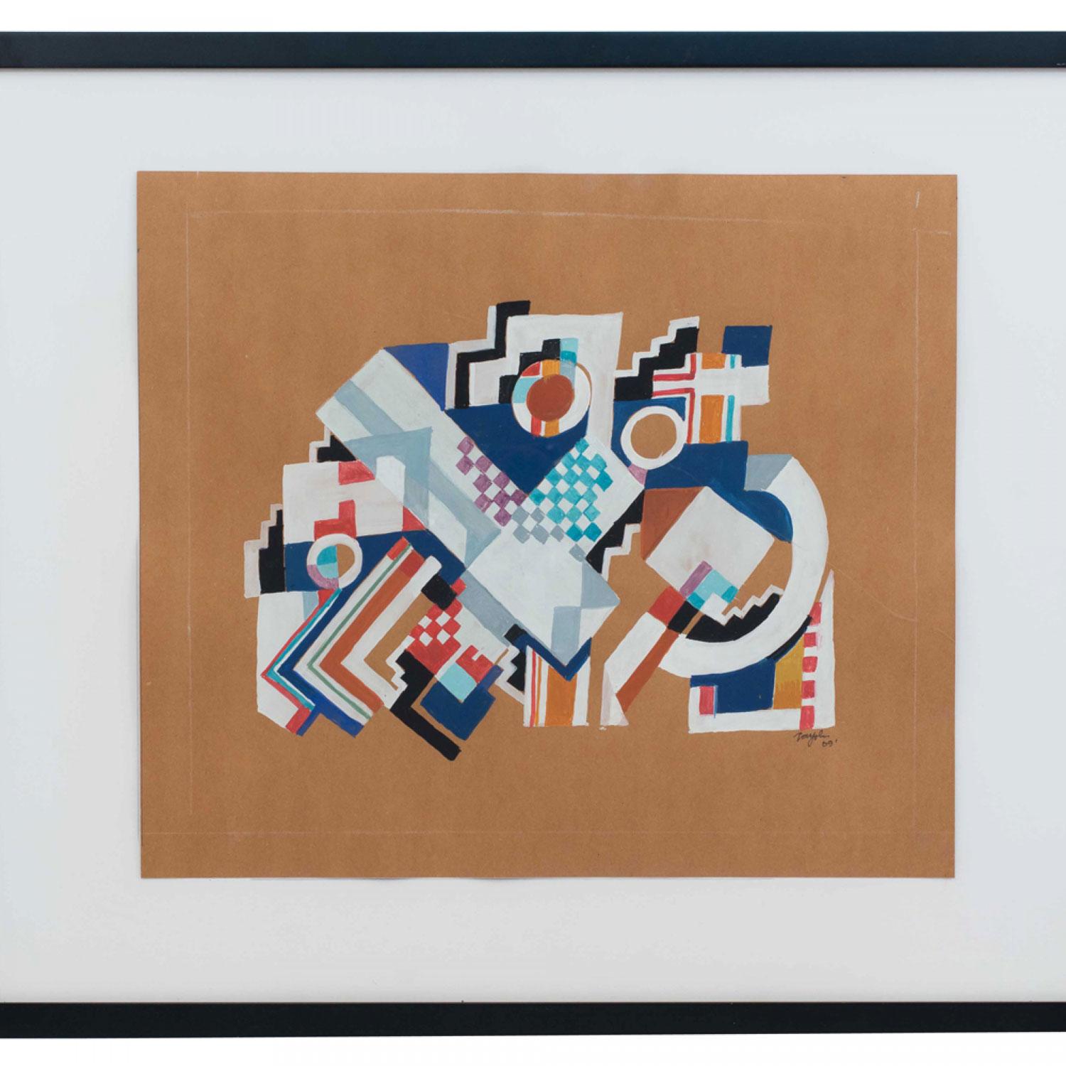 Contemporary Gouache Abstract Painting (amerikanisch) im Angebot