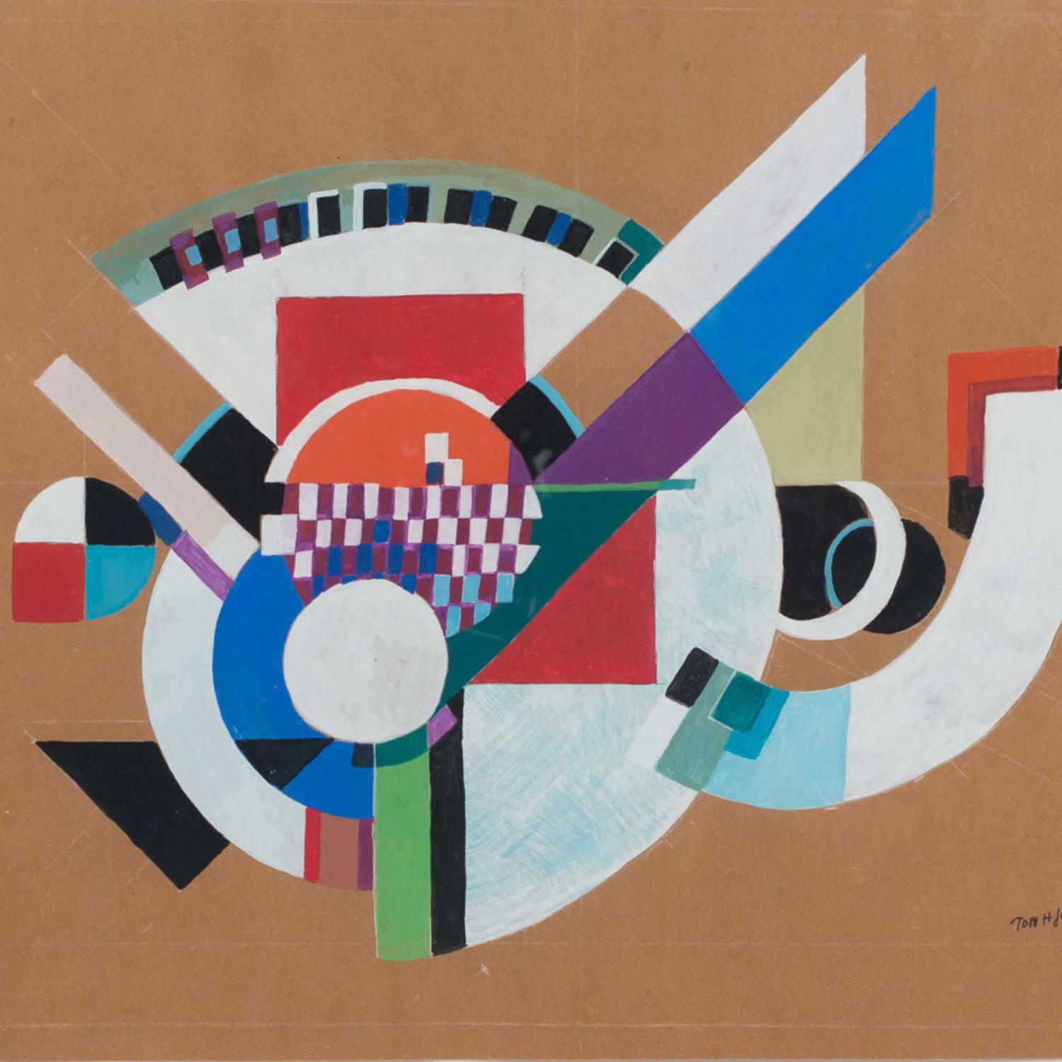 Contemporary Gouache Abstract Painting im Zustand „Gut“ im Angebot in Queens, NY