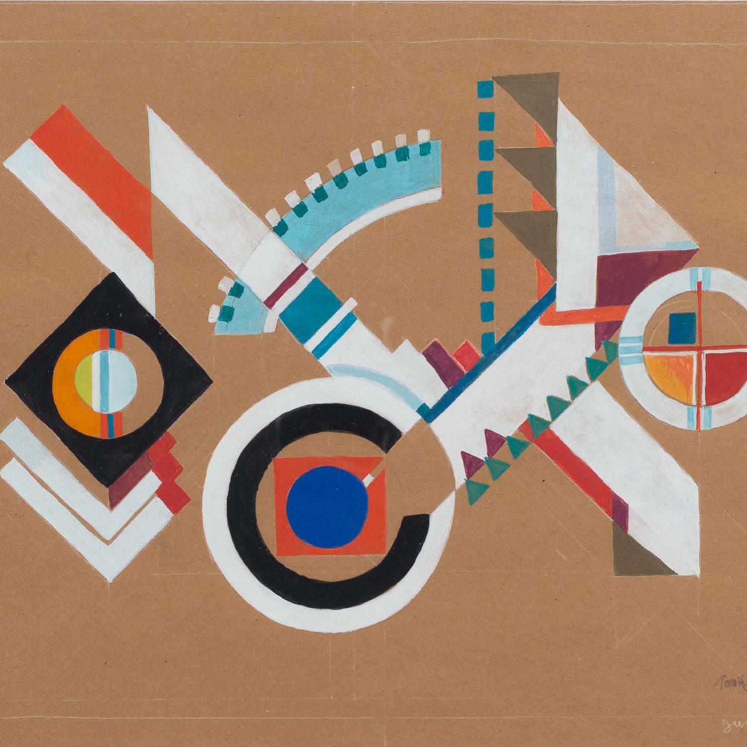 Contemporary Gouache Abstract Painting im Zustand „Gut“ im Angebot in Queens, NY