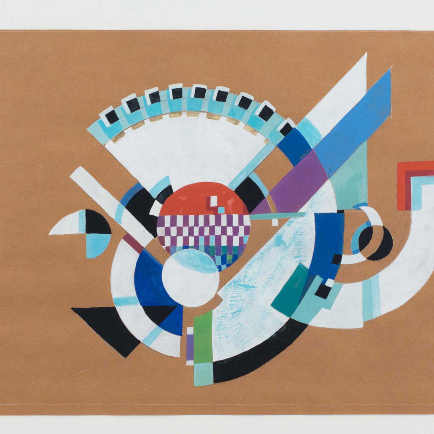 Contemporary Gouache Abstract Painting im Zustand „Gut“ im Angebot in Queens, NY