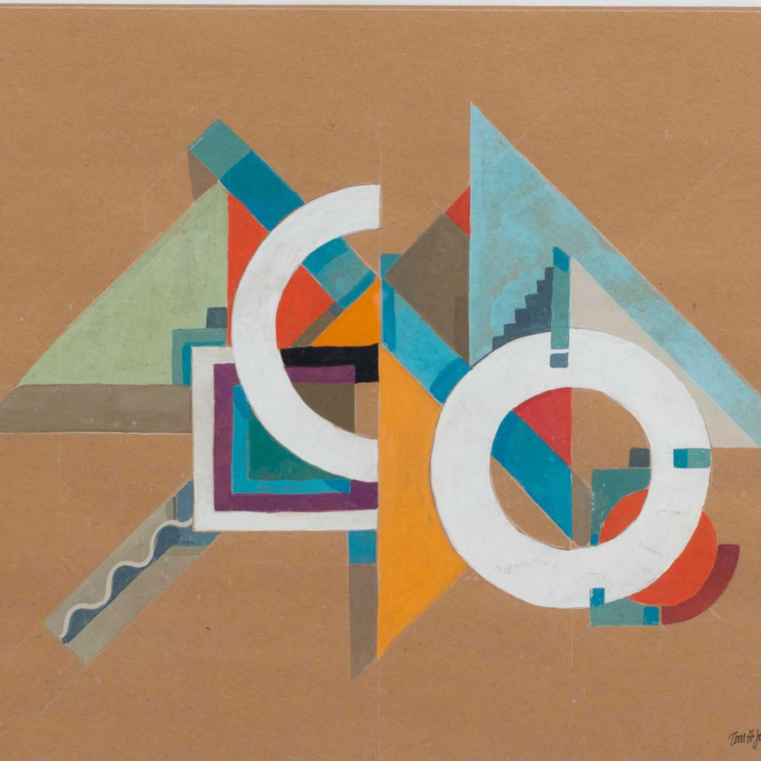 Contemporary Gouache Abstract Painting im Zustand „Gut“ im Angebot in Queens, NY